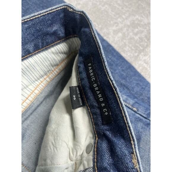 FABRIC-BRAND & CO MADE IN JAPAN BLUE JEANS MENS SIZE 30x31 FLAWED - Picture 4 of 10